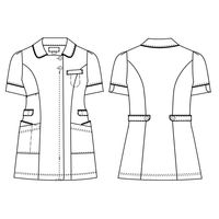 ナガイレーベン 女子上衣 ベージュ S LH-6242 1枚　白衣