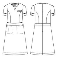 ナガイレーベン ワンピース 半袖 オフホワイト L LH-6257