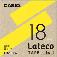 カシオ CASIO ラテコ 詰替え用テープ 幅18mm 黄ラベル 黒文字 8m巻 XB-18YW