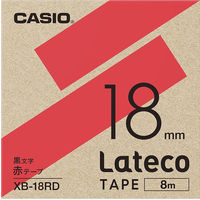 カシオ CASIO ラテコ 詰替え用テープ 幅18mm 赤ラベル 黒文字 8m巻 XB-18RD
