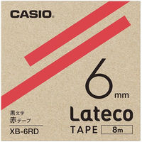 【アウトレット】カシオ CASIO ラテコ 詰替え用テープ 幅6mm 赤ラベル 黒文字 8m巻 XB-6RD【終売品】