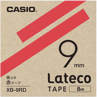 カシオ CASIO ラテコ 詰替え用テープ 幅9mm 赤ラベル 黒文字 8m巻 XB-9RD
