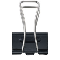 アスクル　軽く開けるダブルクリップ　中　ブラック　1セット(50個:10個入×5箱)　幅25mm  オリジナル