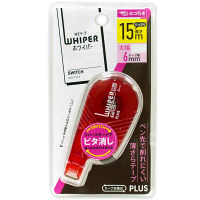 プラス　修正テープ　ホワイパースイッチ　本体　幅6mm×15m　レッド　赤　50136
