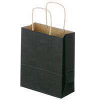 スーパーバッグ　丸紐カラー手提げ紙袋　ブラック　SS　　1セット（900枚：300枚入×3箱）　　　  オリジナル