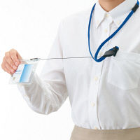 リール付名札 チャック式大きめサイズ　青　50組(10組入×5)　HEROES  オリジナル