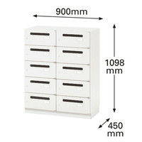 【組立設置込】イトーキ シンラインキャビネット 2列5段ロッカー10人用 シリンダー錠 下置用 ホワイト 幅900×奥行450×高さ1098mm 1 （直送品）