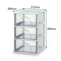 アイリスオーヤマ　デスクチェスト　　深型3段　ライトグレー　DCF-403　1箱（4台入）