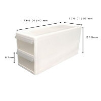 【幅170mm】吉川国工業所　ユニコム　収納ケース　170引き出しM(2段タイプ)　白　UC-S2　1セット（3個：1個×3）
