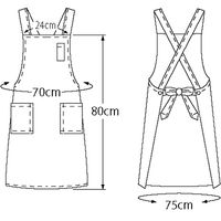 【ワークエプロン】 KAZEN カゼン AP1083 クロ 黒 ブラック F APK1083 1枚