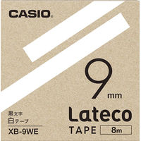 カシオ CASIO ラテコ 詰替え用テープ 幅9mm 白ラベル 黒文字 5個 8m巻 XB-9WE