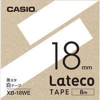 カシオ CASIO ラテコ 詰替え用テープ 幅18mm 白ラベル 黒文字 5個 8m巻 XB-18WE