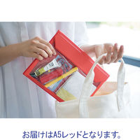 キングジム かさばらないバッグインバッグ フラッティ A5ヨコ 幅20mm 赤 5364アカ