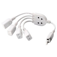 延長コード 電源タップ コンセント×4 20cm 4個口 ACアダプタを4個つなげるケーブル 白 T-ADR4WH エレコム 1個（直送品）