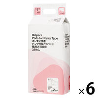 【新パッケージのお届け】【大人用おむつ/パンツ用パッド/約2回分】アスクル×エルモアいちばん　ズレずに快適パンツ用 昼用　1箱（38枚入×6パック） オリジナル