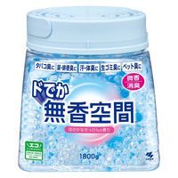 ドでか無香空間 消臭剤 消臭芳香剤 ほのかなせっけんの香り 微香タイプ 本体 消臭ビーズ 1800g 1箱（4個入） 小林製薬