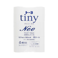 トイレットペーパー　タイニーNEO　芯なし　シングル　180ｍ　1箱（5パック入）　トーヨ