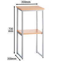 アール・エフ・ヤマカワ スチール電話台 ナチュラル RFTC-3573N 1台 受付台 天板:木製/脚:スチール