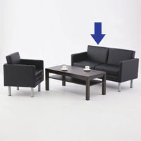 【車上渡し】アール・エフ・ヤマカワ　シンプルソファ　2人用　ブラック　1脚　（直送品）