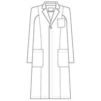 フォーク カ】1520ー1 ホワイト L 1520-1-L 1枚　白衣　ドクターコート