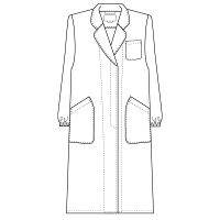 フォーク カ】2502ー1A ホワイト M 2502-1A-M 1枚　白衣　ドクターコート（直送品）