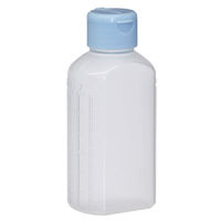 金鵄製作所 マーカー瓶（100mL）ワンタッチキャップ（スカイブルー） 投薬瓶 本体色:透明 凹形目盛り 未滅菌 1袋（100本入）