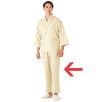 KAZEN 患者衣スラックス （検査着 検診衣） 男女兼用 ベージュ SS 286-23（直送品）