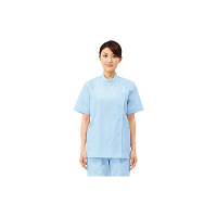 住商モンブラン ケーシー（レディス・半袖） ナースジャケット 医務衣 医療白衣 サックスブルー（水色） LL 52-006（直送品）