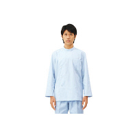 住商モンブラン ケーシー（メンズ・長袖） 医務衣 医療白衣 サックスブルー（水色） LL 52-603（直送品）