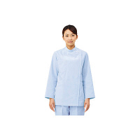住商モンブラン ケーシー（レディス・長袖） ナースジャケット 医務衣 医療白衣 サックスブルー（水色） L 72-355（直送品）