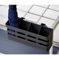 キングジム 折りたたみ傘の傘立て 6本用 グレー 幅412×奥行95×高さ130mm 6036ター 折りたたみ傘専用 取付け用固定ベルト 表示ラベル