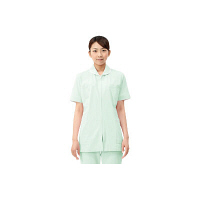 住商モンブラン ナースジャケット（半袖） 医療白衣 レディス ミント/白 L 73-1568（直送品）