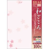 ササガワ 和柄OA用紙 和ごころ 桜 100 4-1905 1袋(100枚入)