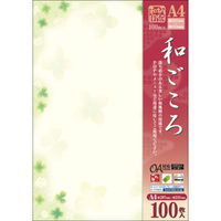 ササガワ 和柄OA用紙 和ごころ 白つめ草 100 4-1916 1袋(100枚入)