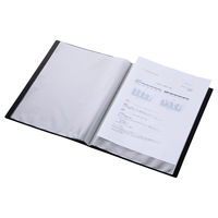 アスクル クリアファイル A4タテ 12ポケット クリアブラック 黒 固定式 ユーロスタイル  オリジナル