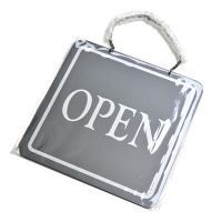 ササガワ 営業表示板 アクリル灰 OPEN 37-6100 1個