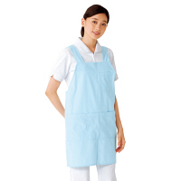 KAZEN エプロン（ショート丈） サックスブルー（水色） LL 914-71（直送品）