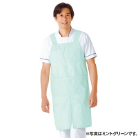 KAZEN エプロン（ミドル丈） サックスブルー（水色） M 922-71（直送品）