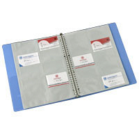 コクヨ　名刺ホルダー　ヨコ入れ300名用　ブルー　メイー335N　B　1セット（4冊入）