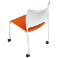 アイリスチトセ　キャスターチェアホワイトフレーム　オレンジ　S】LTS-4WC-OG　1脚　（直送品）