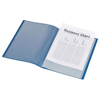 アスクル クリアファイル A4タテ 12ポケット ブルー 青 固定式 ユーロスタイル  オリジナル