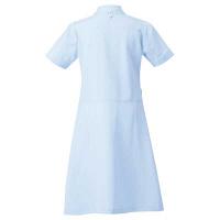 AITOZ（アイトス） アシンメトリーカラーワンピース ナースワンピース 医療白衣 半袖 サックス×ホワイト M 861114