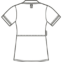 AITOZ（アイトス） アシンメトリーカラーチュニック ナースジャケット 医療白衣 半袖 ネイビー×ホワイト S 861115