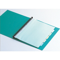 キングジム　クリアファイル 差し替え式　20冊 A4タテ背幅40mm　カラーベース　緑　139W