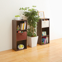 アイリスオーヤマ　カラーボックス(CBボックス)　3段　ブラウンオーク　A4ファイル対応　CX-3F(264883)　1台