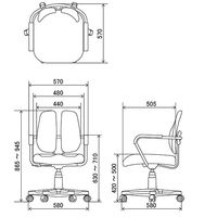 DUOREST コンフィー オフィスチェア ファブリック 肘付 グリーン DR-260SP(DGR) 1脚 背座：布張り 脚幅580、座幅480mm
