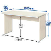 【車上渡し】アール・エフ・ヤマカワ ワークデスク 平机 ナチュラル 幅1200×奥行600×高さ700mm LWD-1260NA 1台（直送品）