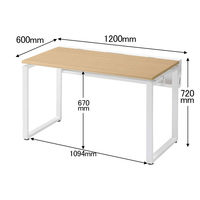Ceha プレノデスクシステム 平机 引出し無し オーク天板/ホワイト脚 幅1200×奥行600×高さ720mm 1台 (3梱包)