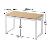 Ceha プレノデスクシステム 平机 引出し付き オーク天板/ホワイト脚 幅1200×奥行700×高さ720mm 1台 (4梱包)