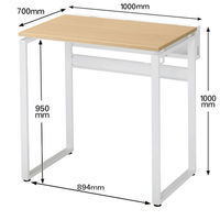 Ceha プレノデスクシステム ハイデスク 引出し無し オーク天板/ホワイト脚 幅1000×奥行700×高さ1000mm 1台 (4梱包)